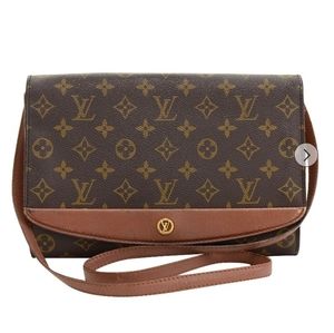 Louis Vuitton brown coated canvas shoulder bag